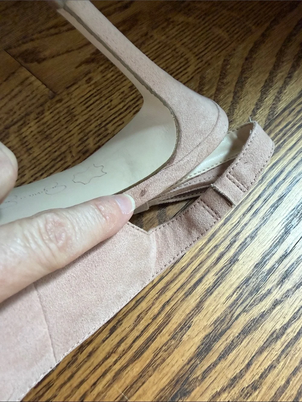 Jessica Simpson Blush Pink Suede Pointed-Toe Slingback Heels with Bow Sz 8.5
